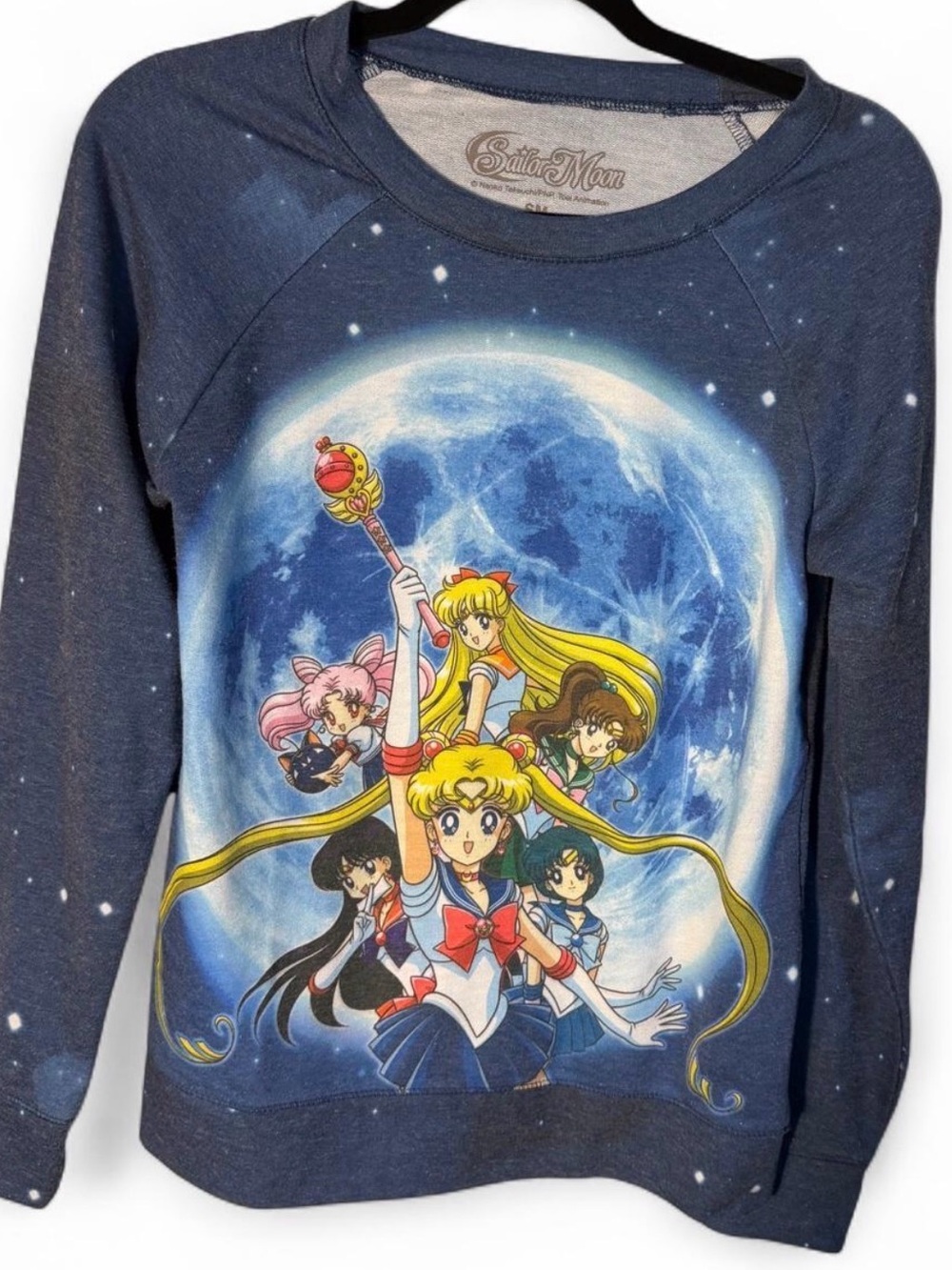 Women’s Sailor Moon Navy Blue Graphic Sweatshirt Size small.